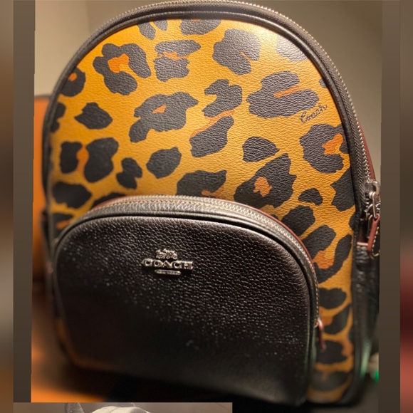 Coach Animal Print Backpack with Black Accents - Picture 1 of 2
